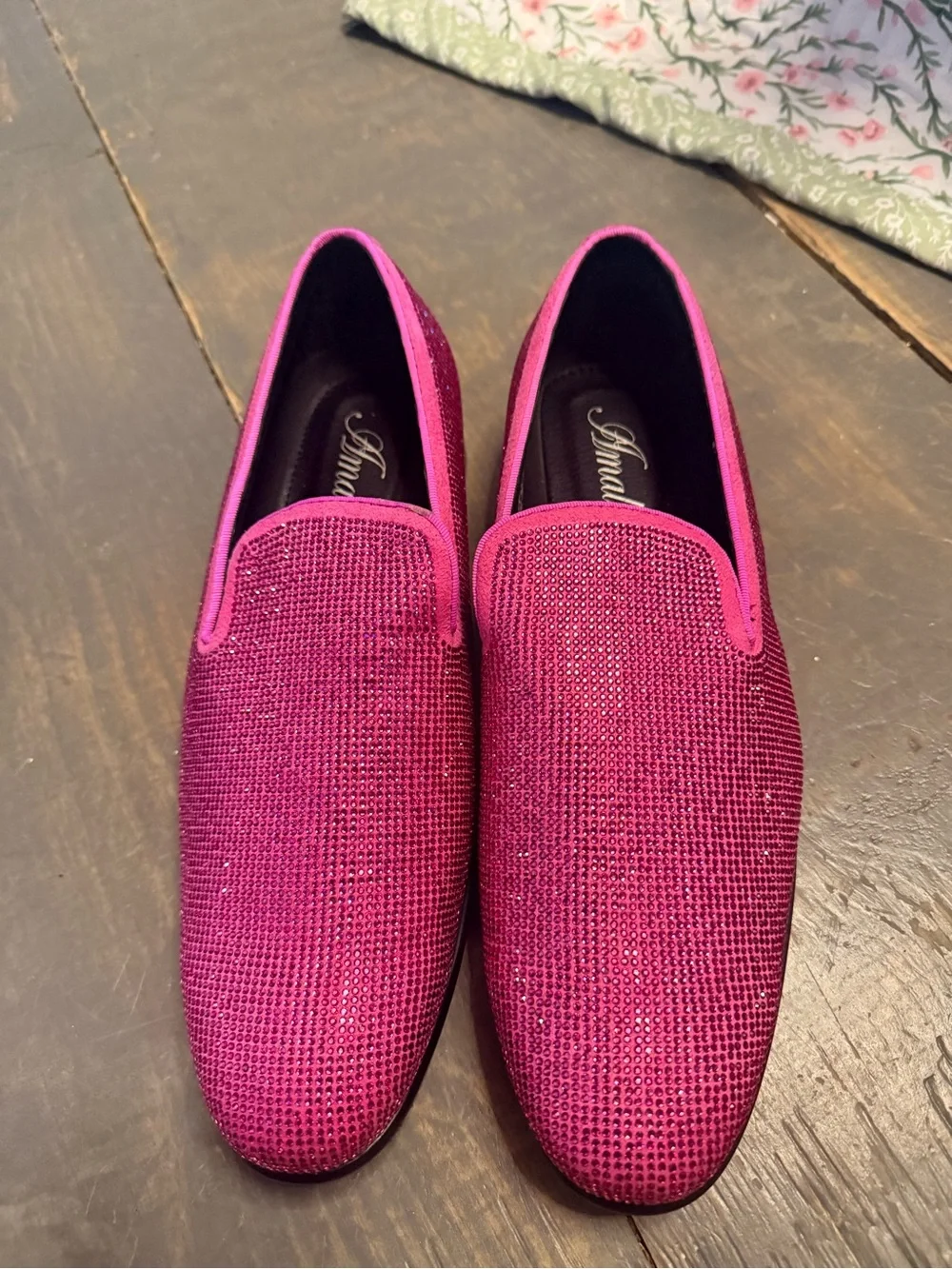 Amalfi Fuchsia Rhinestone Slip-On Loafers